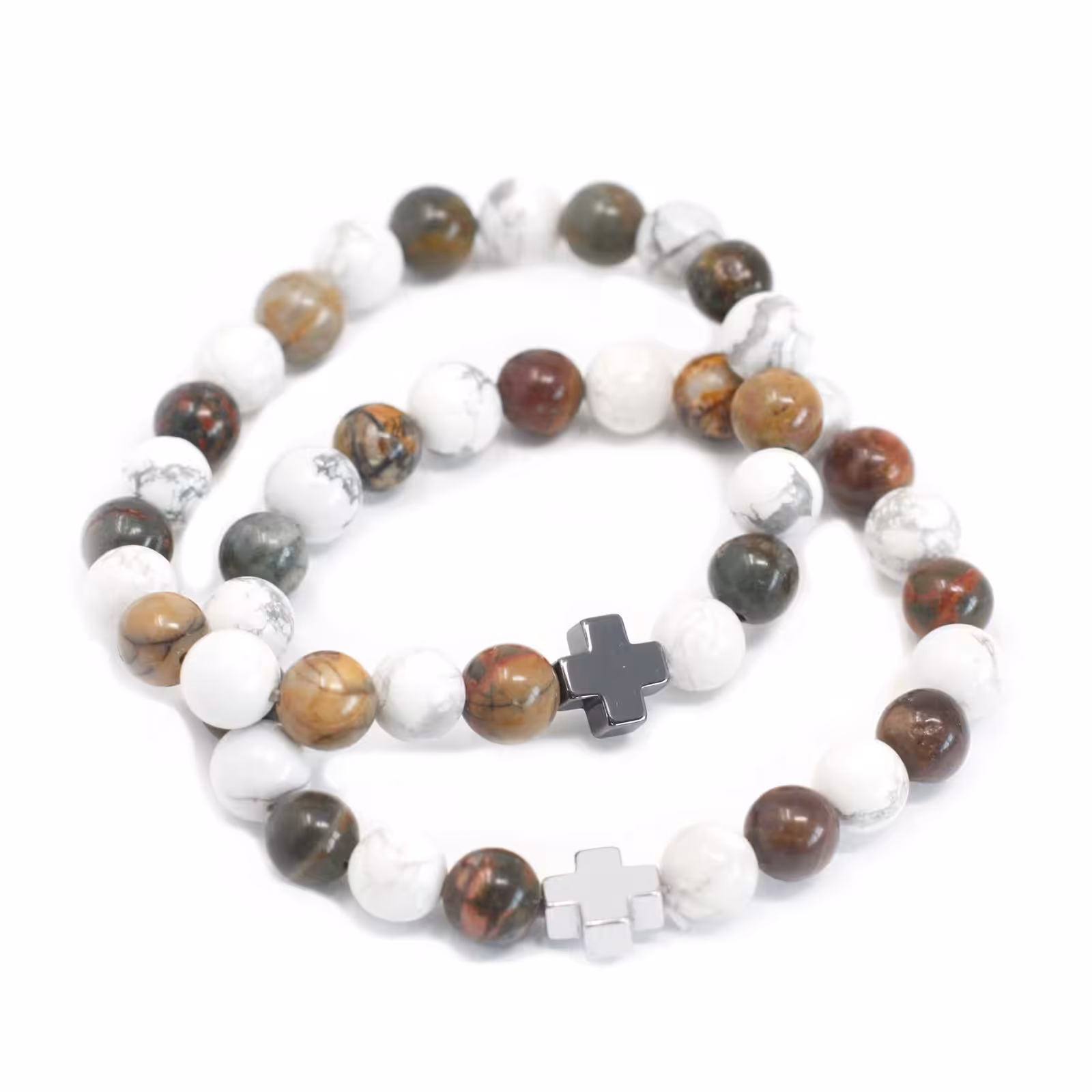 Set of 2 Gemstones Friendship Bracelets – Peace – Picasso Jasper & White Howlite | www.artisan-gifts.co.uk 2 Set of 2 Gemstones Friendship Bracelets – Peace – Picasso Jasper & White Howlite | www.artisan-gifts.co.uk 1