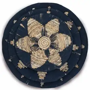 Set of Three Seagrass Bowls Wall Art – Black | www.artisan-gifts.co.uk 1
