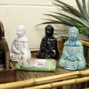 Sitting Buddha Oil Burner – Blue | www.artisan-gifts.co.uk 1