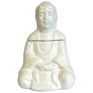 Sitting Buddha Oil Burner – White | www.artisan-gifts.co.uk 1