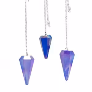 Six Sided Pendulum – Aurora Crystal Blue – 4cm | www.artisan-gifts.co.uk 1