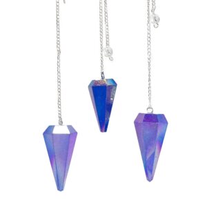 Six Sided Pendulum – Aurora Crystal Blue – 4cm | www.artisan-gifts.co.uk 1