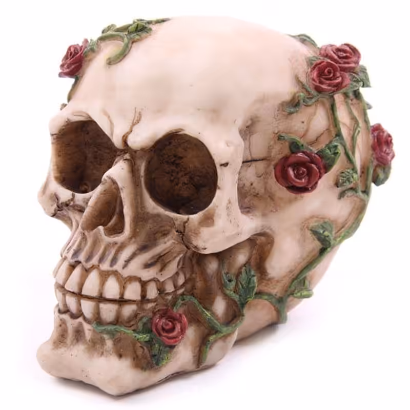 Skull with Roses – Random Design | www.artisan-gifts.co.uk 6 Skull with Roses - Random Design - Image 5
