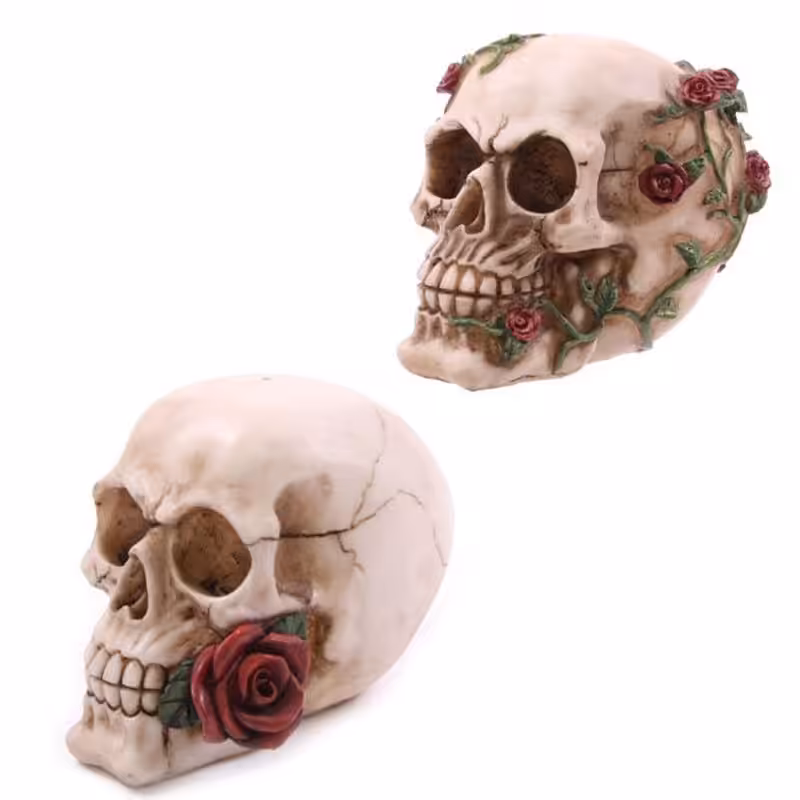 Skull with Roses – Random Design | www.artisan-gifts.co.uk 3 Skull with Roses - Random Design - Image 2