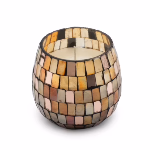 Small Glass Jar Candles – Amber Mosaic | www.artisan-gifts.co.uk Small Glass Jar Candles - Amber Mosaic