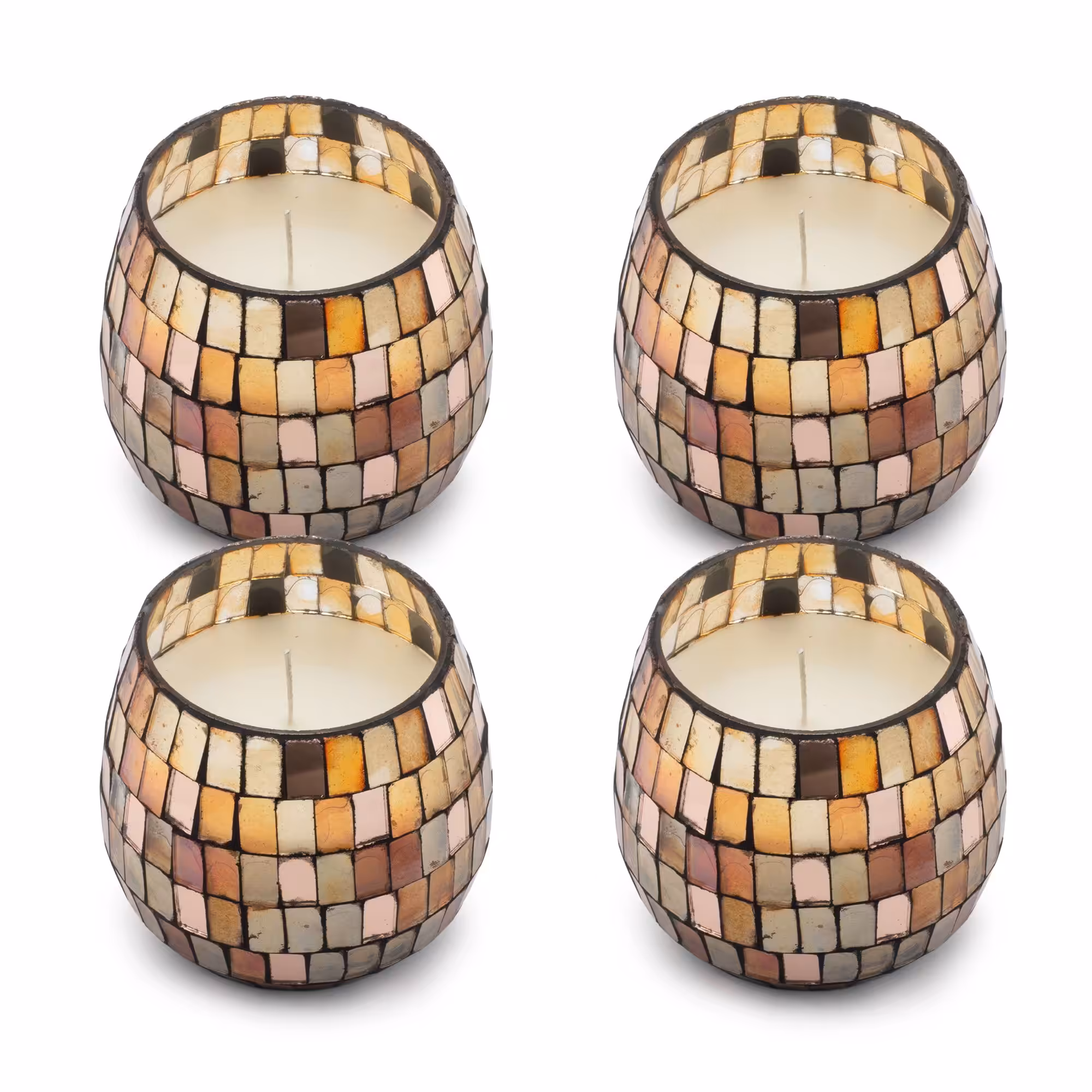 Small Glass Jar Candles – Amber Mosaic | www.artisan-gifts.co.uk 5 Small Glass Jar Candles - Amber Mosaic - Image 4