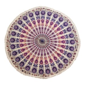 Small Mandala Roundie Cotton Art (130cm) – Peacock Purples | www.artisan-gifts.co.uk 1