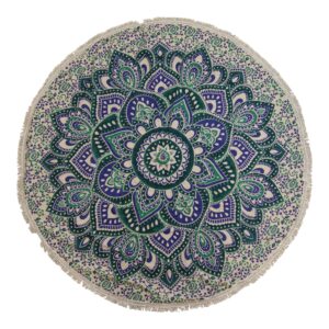 Small Mandala Roundie Cotton Art (130cm) – Teal & Blue | www.artisan-gifts.co.uk 1