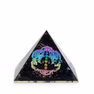 Small Organite Pryamids 5.5×4.5cm – Chakra Buddha – Black Tormaline Chips | www.artisan-gifts.co.uk 1