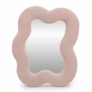 Soft Squiggly Mirror – Square Pebble – Rose Blush (22.5x27x2.3cm)
