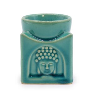 Square Buddha Burner – Soft Turquoise | www.artisan-gifts.co.uk 1