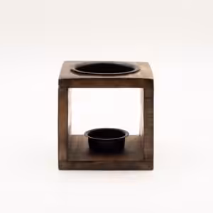 Square Mango Wood Oil Burner - Flower of Life