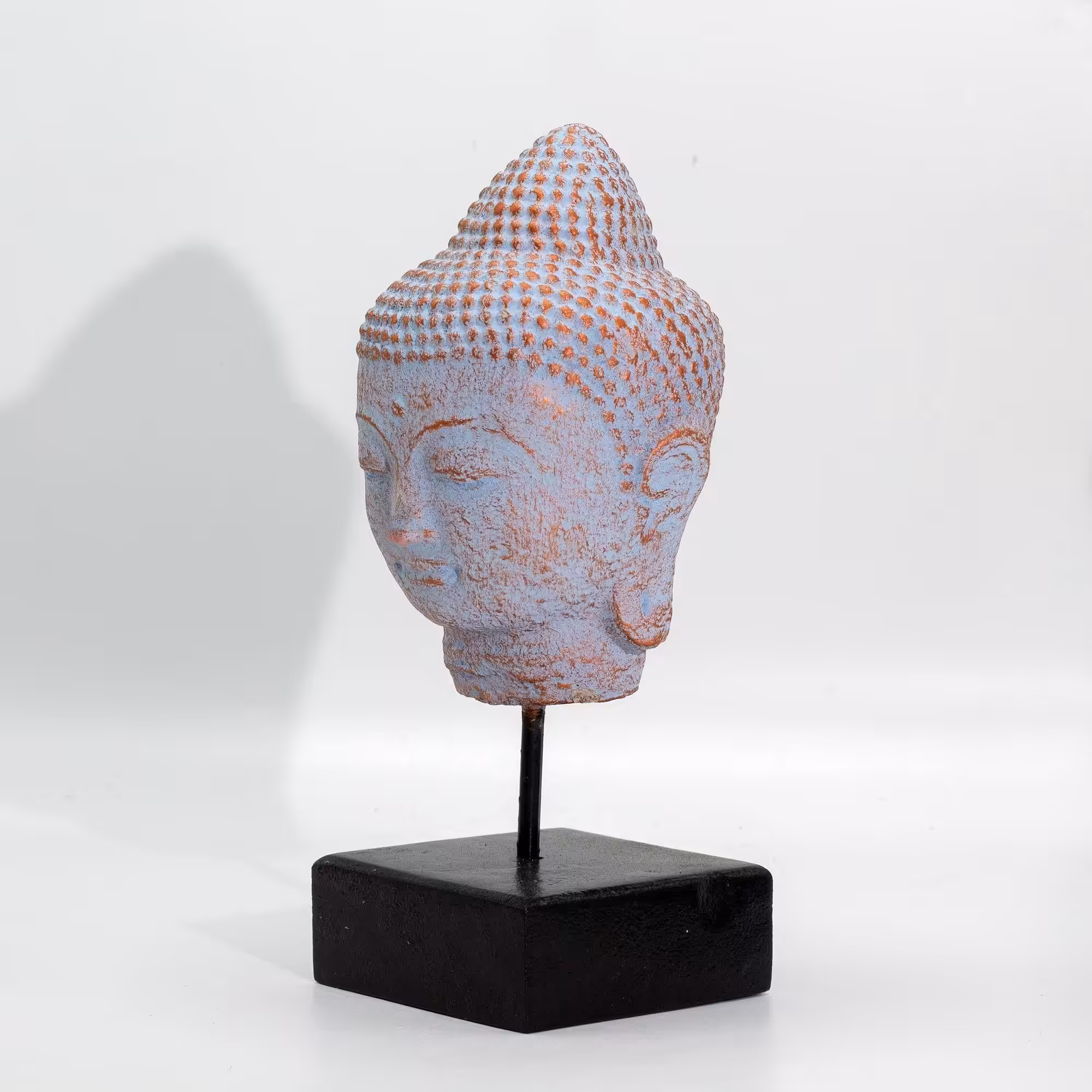 Stillness Buddha Head on Stand – Blue Copper | www.artisan-gifts.co.uk 2 Stillness Buddha Head on Stand - Blue Copper