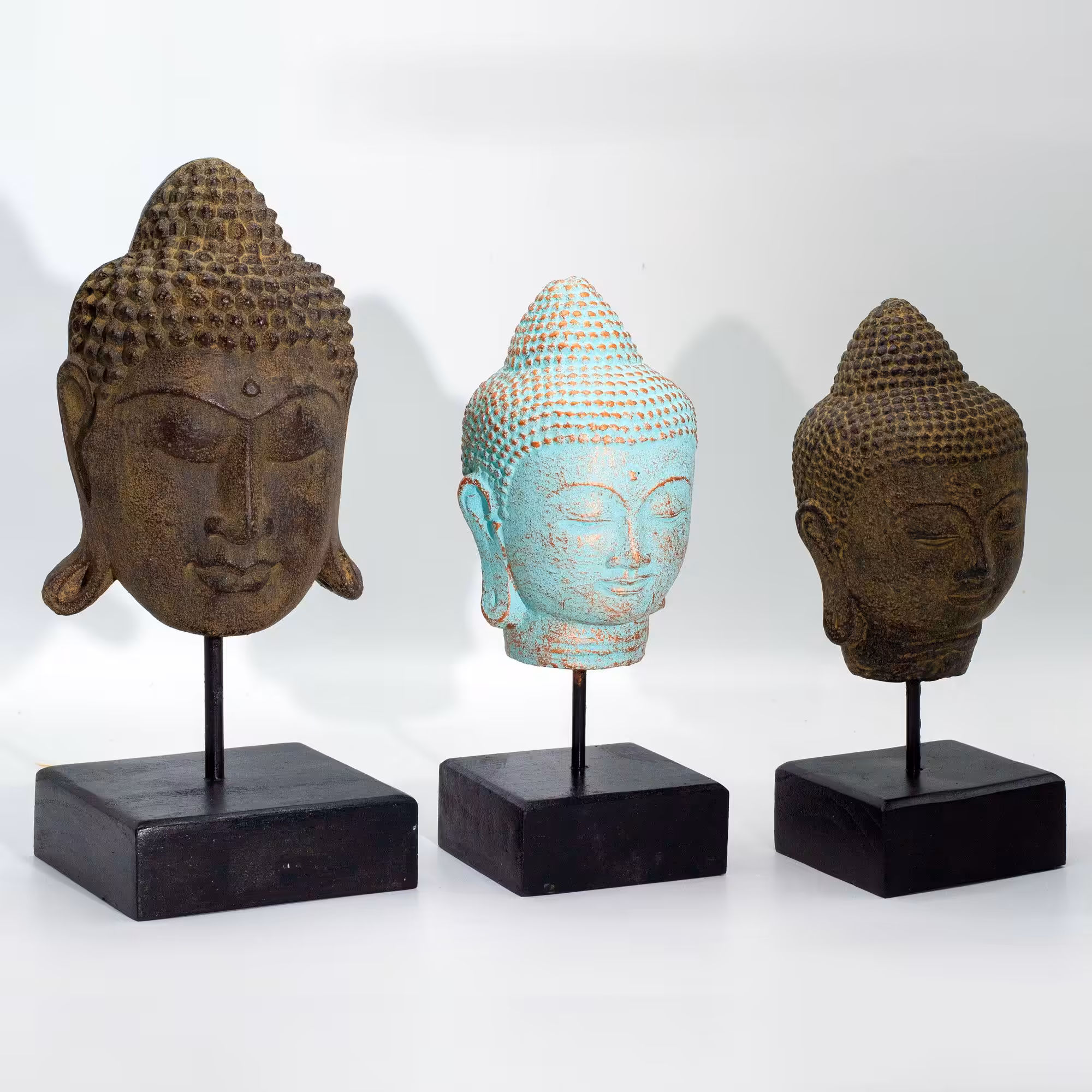 Stillness Buddha Head on Stand – Green Copper | www.artisan-gifts.co.uk 5 Stillness Buddha Head on Stand - Green Copper - Image 4