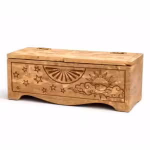 Sun & Moon Carved Sliding Box