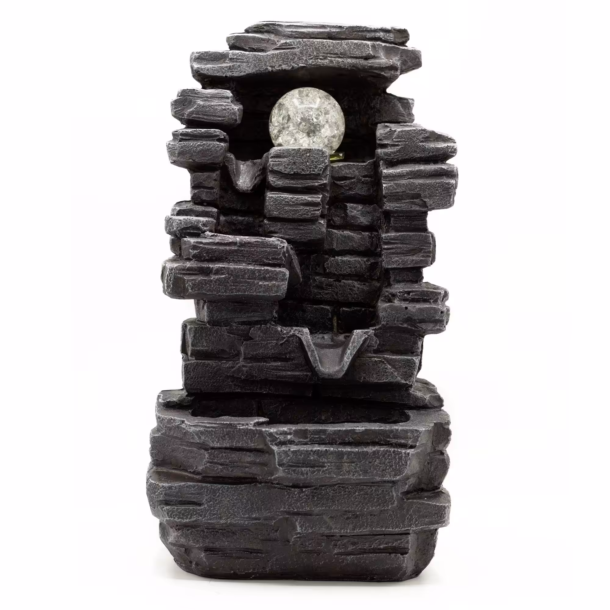Tabletop Water Feature – 35cm – Slab Rocks Formation & Crystal Ball | www.artisan-gifts.co.uk 2 Tabletop Water Feature - 35cm - Slab Rocks Formation & Crystal Ball