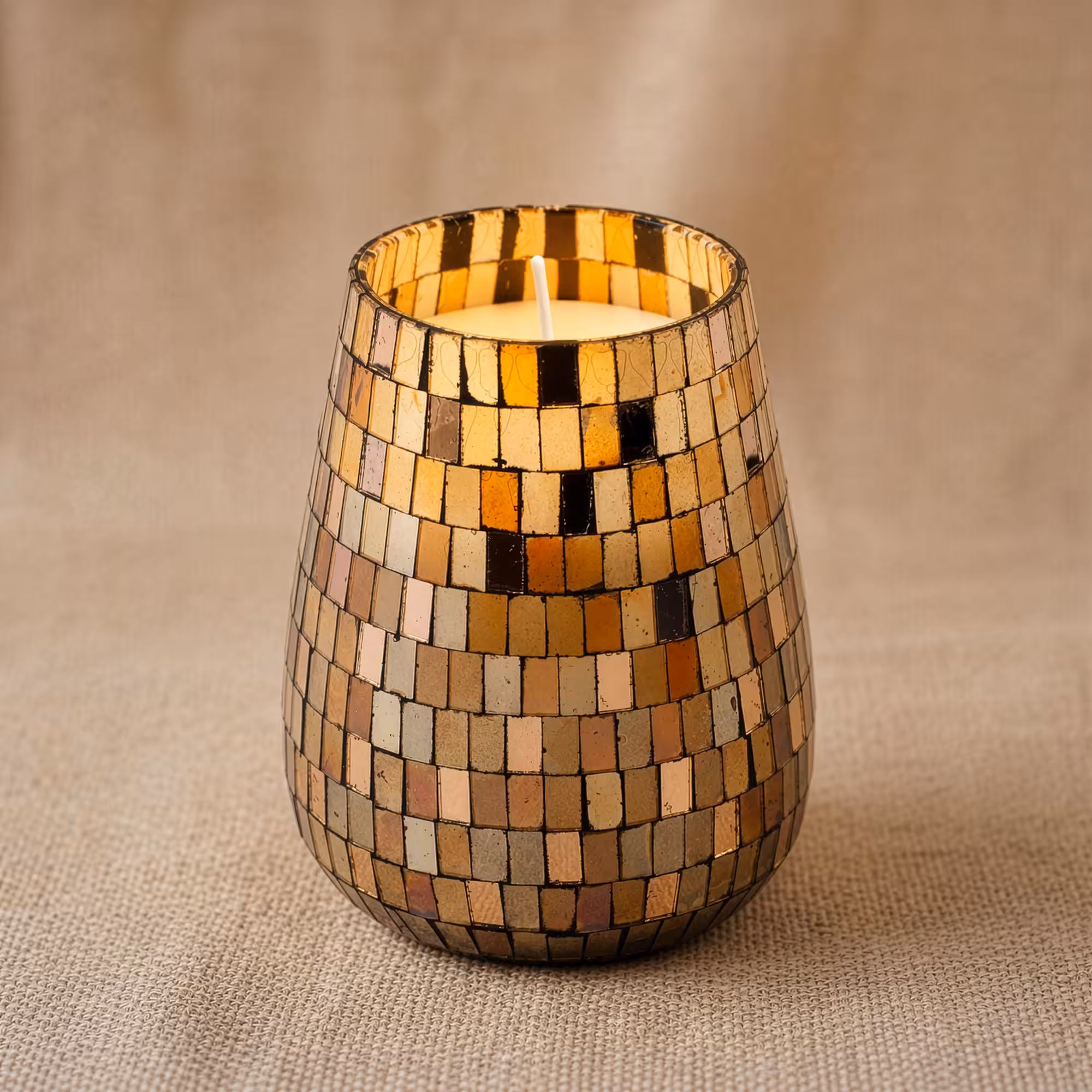 Tall Glass Jar Candles – Amber Mosaic | www.artisan-gifts.co.uk 5 Tall Glass Jar Candles - Amber Mosaic - Image 4