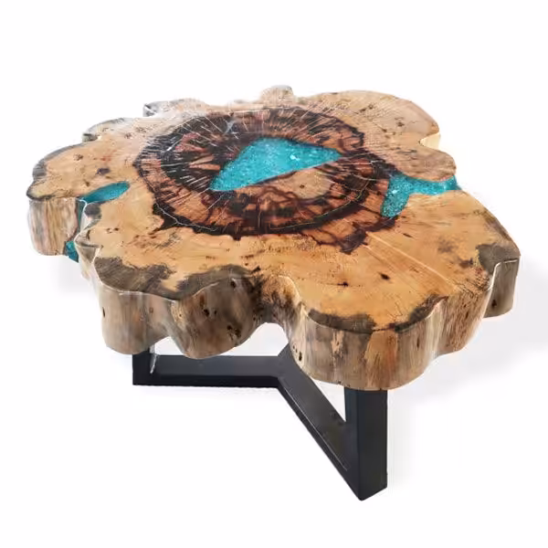 Tamarind and Resin Coffee Table – Aqua | www.artisan-gifts.co.uk 9 Tamarind and Resin Coffee Table - Aqua - Image 8