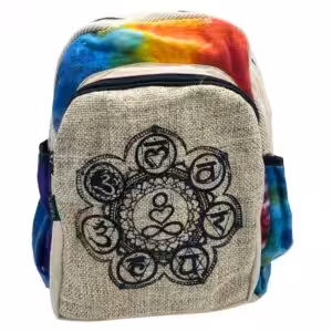 Tiedye Hemp Medium Backpack – 7 Chakra | www.artisan-gifts.co.uk 1
