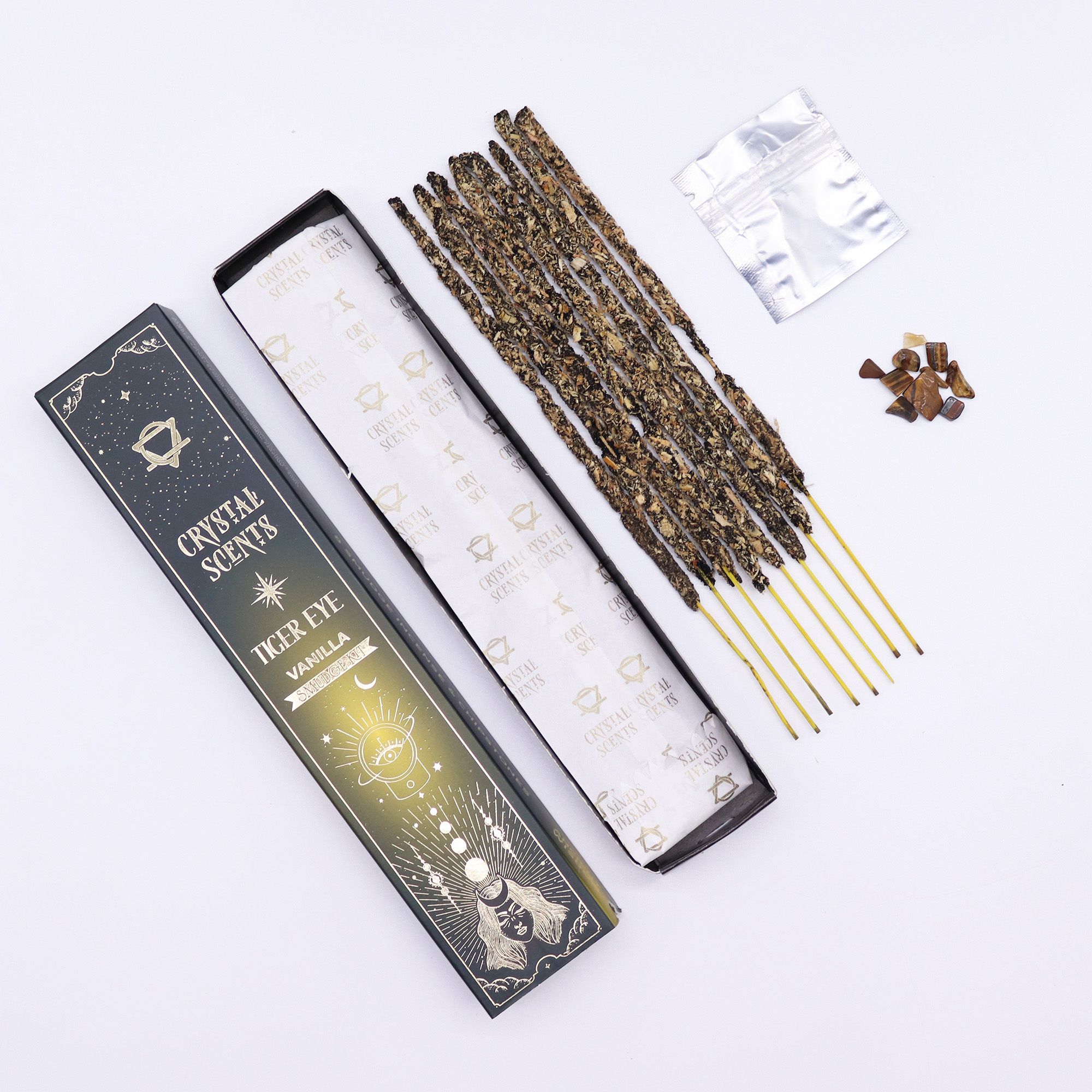Tiger Eye Crystal Scents Smudge Incense – Vanilla | www.artisan-gifts.co.uk 7 Tiger Eye Crystal Scents Smudge Incense - Vanilla - Image 6