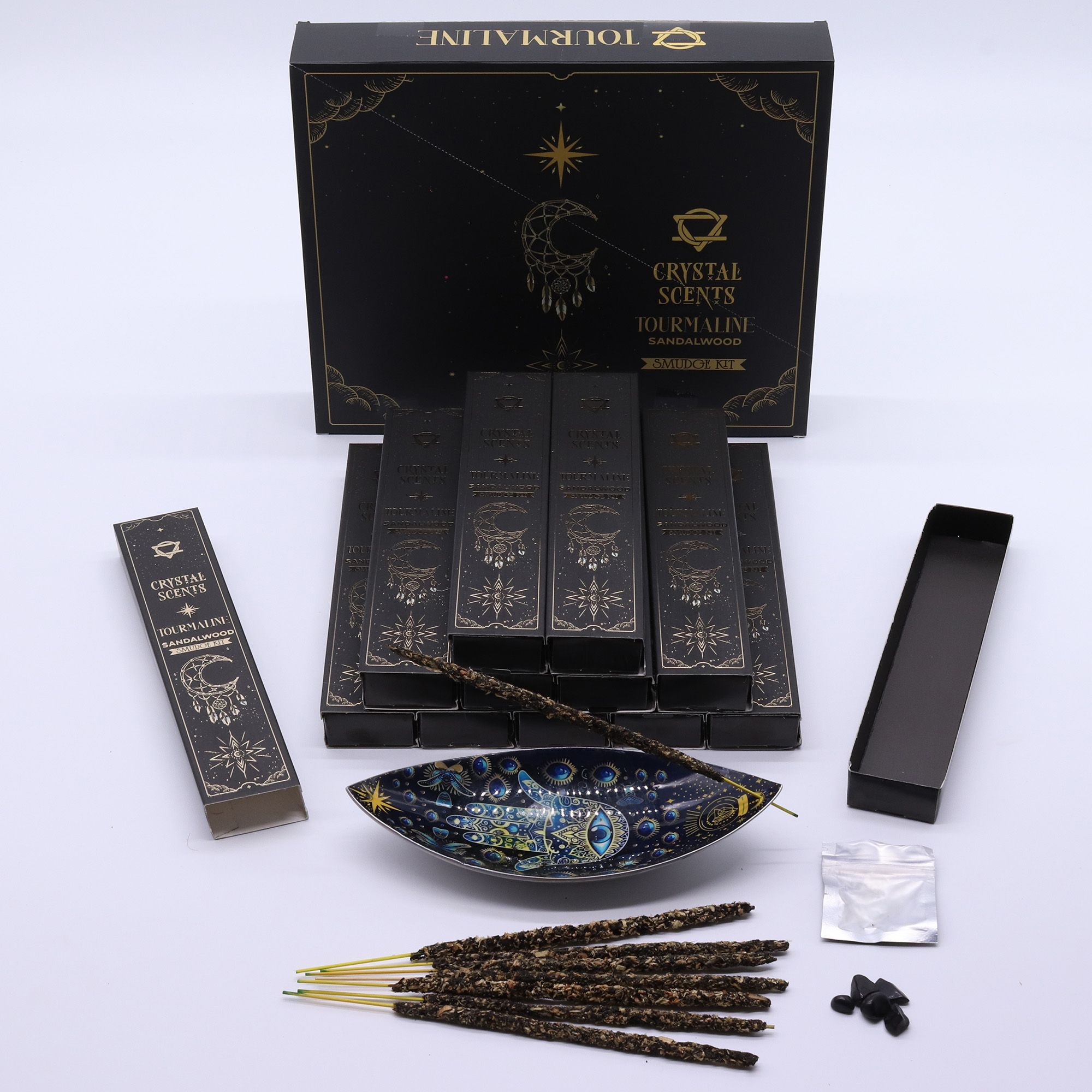 Tourmaline Crystal Scents Smudge Incense – Sandalwood | www.artisan-gifts.co.uk 3 Tourmaline Crystal Scents Smudge Incense - Sandalwood - Image 2