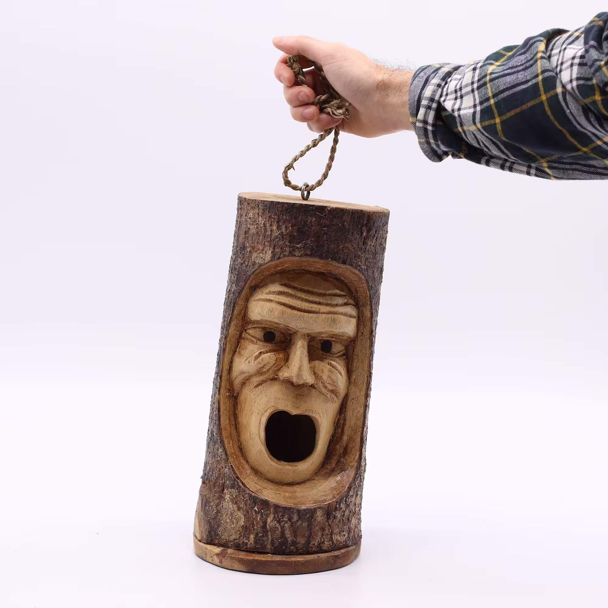 Tree Trunk Face – Bird House – Grumpy Old Man | www.artisan-gifts.co.uk 3 Tree Trunk Face - Bird House - Grumpy Old Man - Image 2