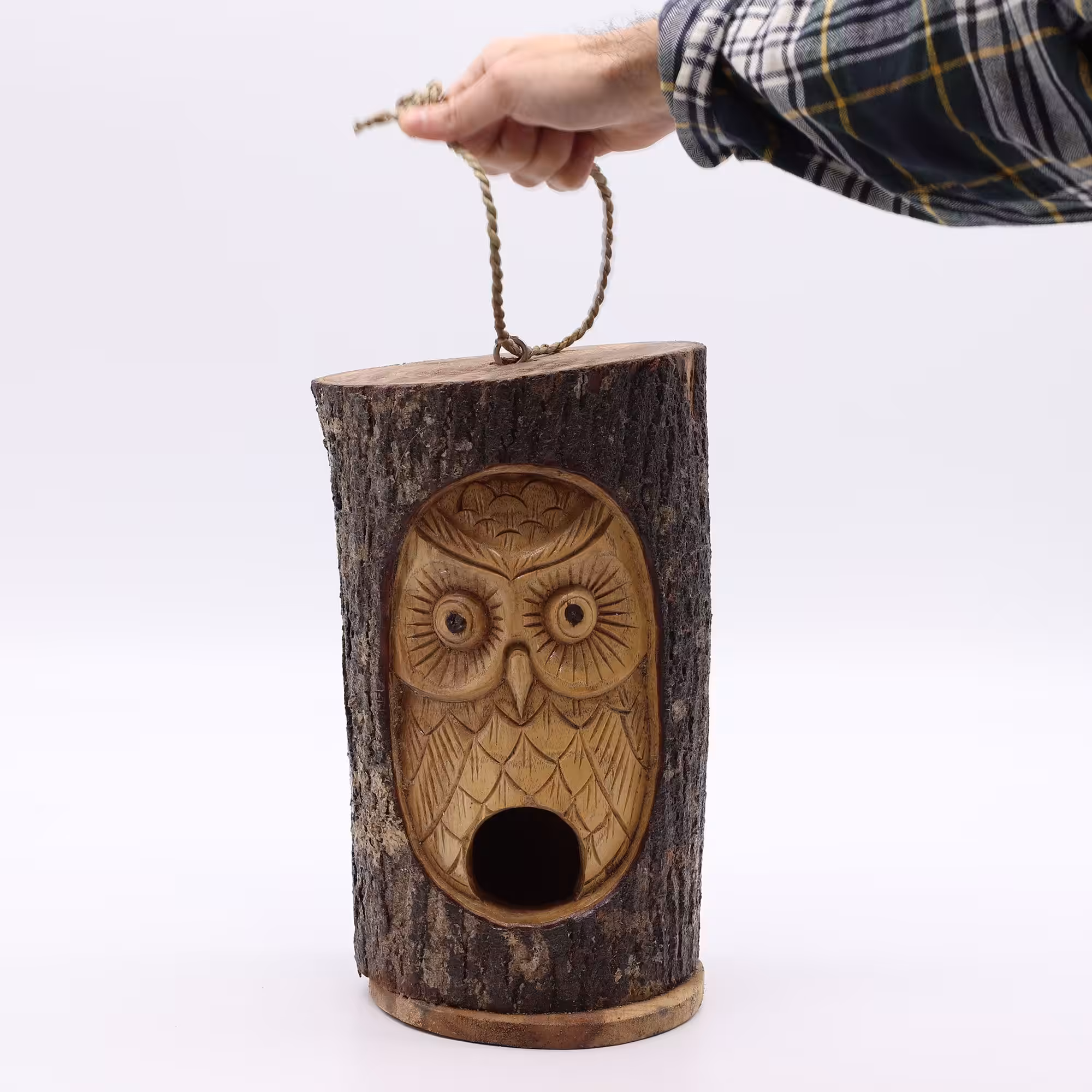 Tree Trunk Face – Bird House – Wise Owl | www.artisan-gifts.co.uk 3 Tree Trunk Face - Bird House - Wise Owl - Image 2