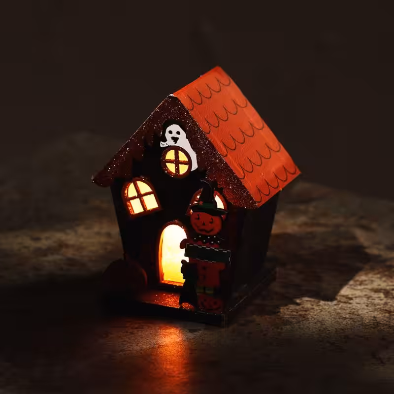 Trick or Treat Pumpkin House Halloween LED Decoration | www.artisan-gifts.co.uk 9 Trick or Treat Pumpkin House Halloween LED Decoration - Image 8