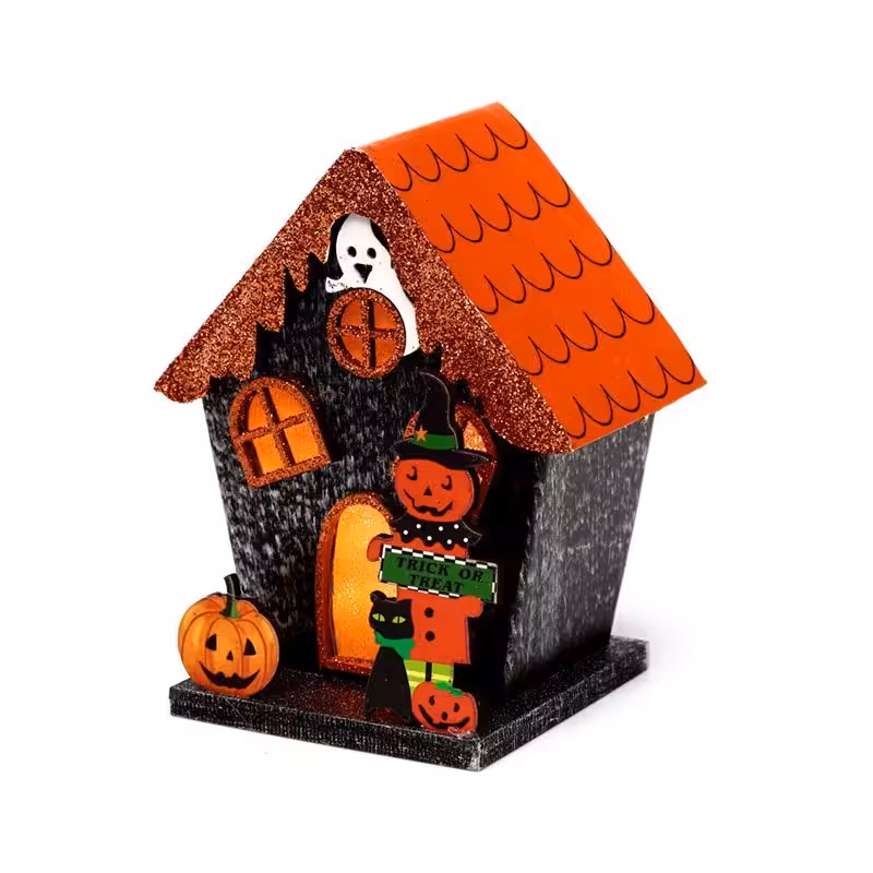 Trick or Treat Pumpkin House Halloween LED Decoration | www.artisan-gifts.co.uk 3 Trick or Treat Pumpkin House Halloween LED Decoration - Image 2