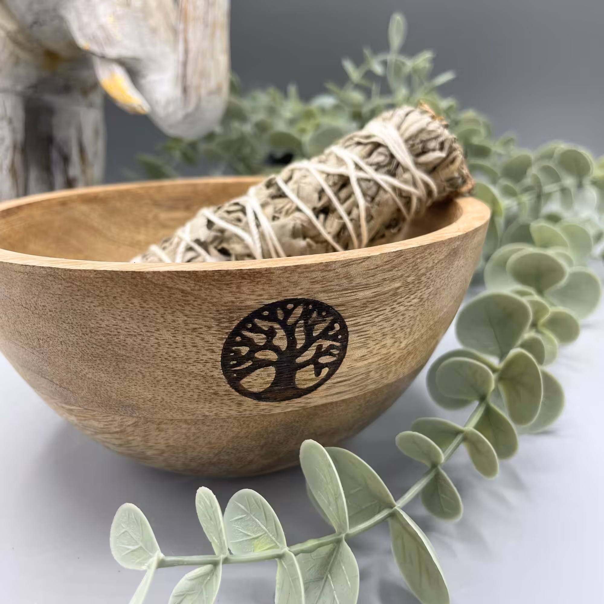 Wooden Smudge and Ritual Offerings Bowl – Tree of Life – 13x7cm | www.artisan-gifts.co.uk 3 Wooden Smudge and Ritual Offerings Bowl - Tree of Life - 13x7cm - Image 2