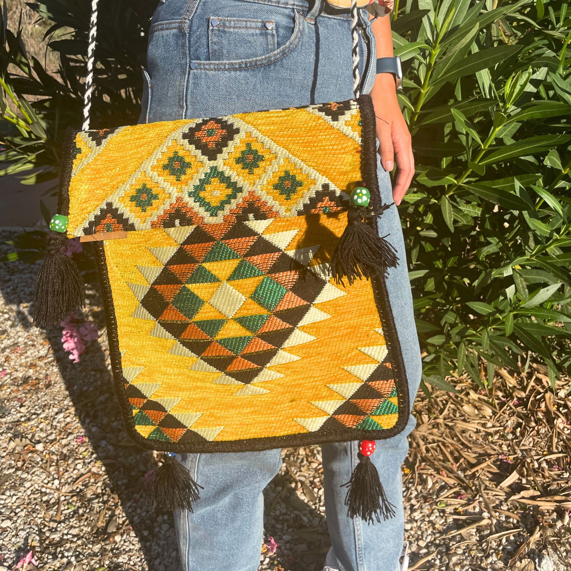 Yellow Kilim Messenger Festival Bag | www.artisan-gifts.co.uk 2 Yellow Kilim Messenger Festival Bag | www.artisan-gifts.co.uk 1